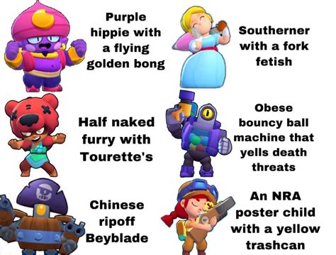 Its multiple game modes set the stage for an equally colorful cast of characters. Explaining Brawl Stars characters poorly part 2 : Brawlstars