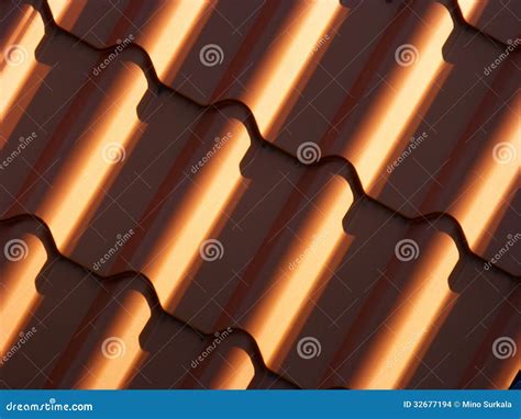 Red Roofing From Metal Plate Stock Photo Image Of Construction