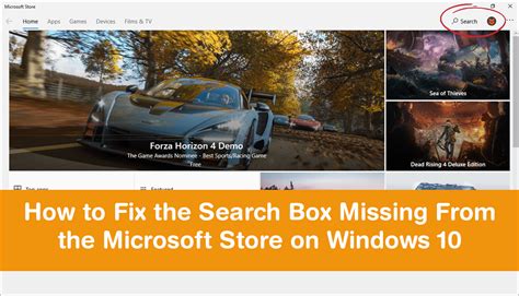 How To Fix The Search Box Missing From The Microsoft Store On Windows 10
