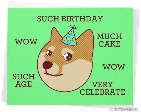 Funny Doge Meme Birthday Card Such Birthday Tinybeecards