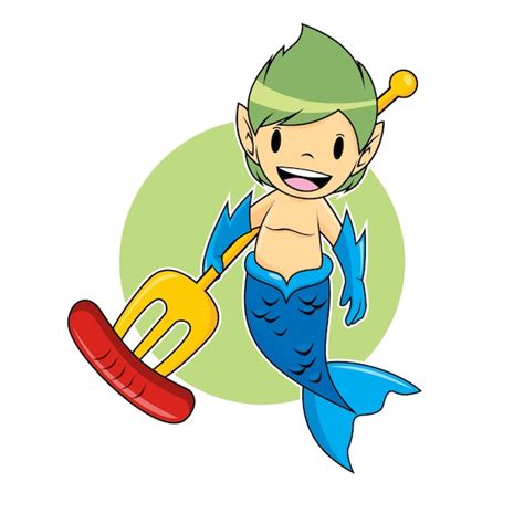 Premium Vector Mermaid Boy Character Design