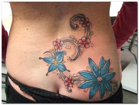 flower tattoo designs on waist
