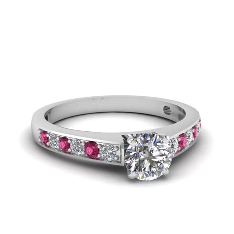 But how do you pick the right color gold for your ring style and center diamond? Pave Diamond Engagement Ring Sale With Pink Sapphire In 14K White Gold | Pave diamond engagement ...