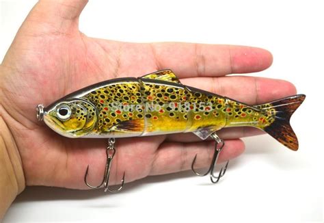 16cm Multi Jointed Fishing Lure Bait Swimbait Life Like Brown Trout For