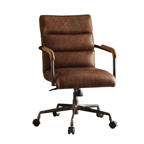 Some ergonomic models feature a mesh back for added flexibility. Acme Furniture Harith Retro Brown Top Grain Leather Office Chair 92414 - The Home Depot