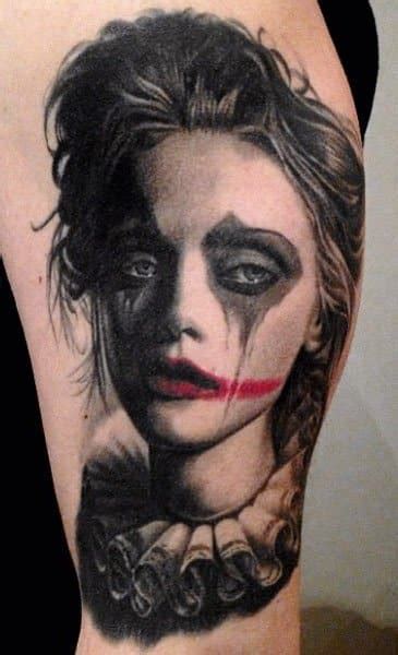 Female Clown Faces Tattoos