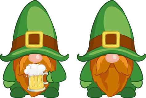 Two Irish Gnome St Patrick S Day Gnomes With Shamrock And Beer