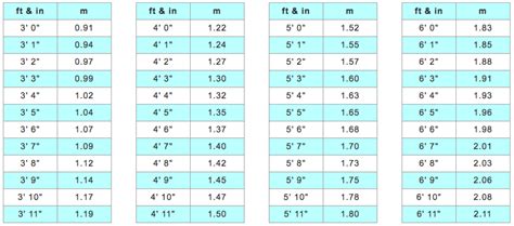 Feet To Metres Imperial To Metric Height Conversions