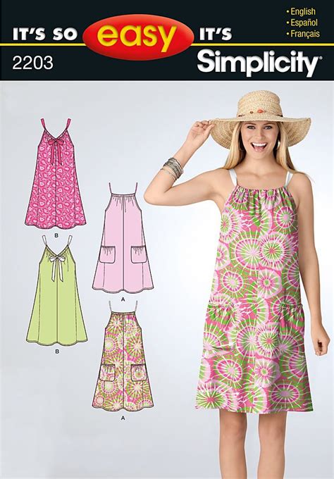 Simplicity Its So Easy Misses Dresses Sewing Pattern Summer Dress Sewing Patterns Dress