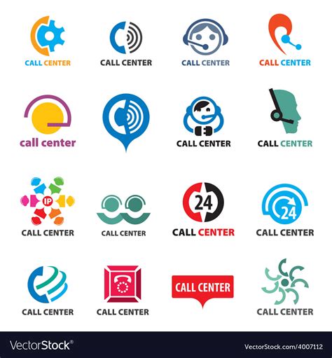 Big Set Of Logos Call Center Royalty Free Vector Image