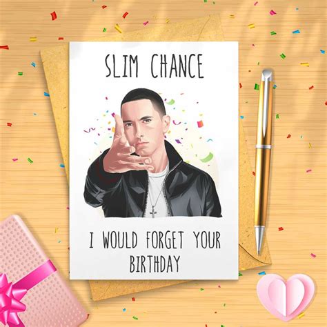 Eminem Birthday Card Funny Birthday Card Rap God Pop Etsy