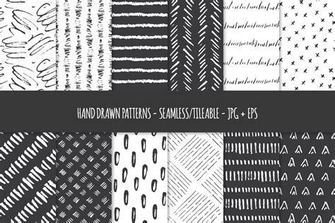Hand Drawn Pen And Ink Patterns Graphic Patterns ~ Creative Market