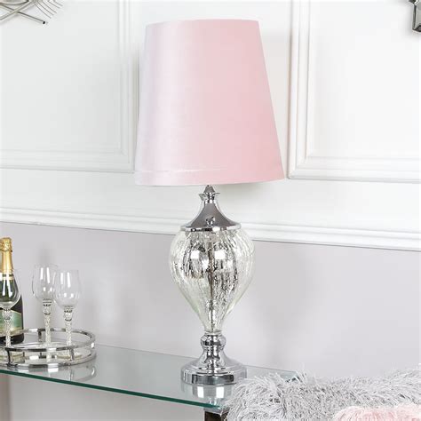 As well as size, of course, you can make a statement with colour. Medium Chrome Glass Regency Statement Lamp With Pink Shade | Picture Perfect Home