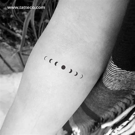 Minimalist Moon Phases Temporary Tattoo Set Of 3 Tattoo Set Small