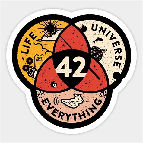 42 The Answer To Life The Universe And Everything Vintage Sticker 42
