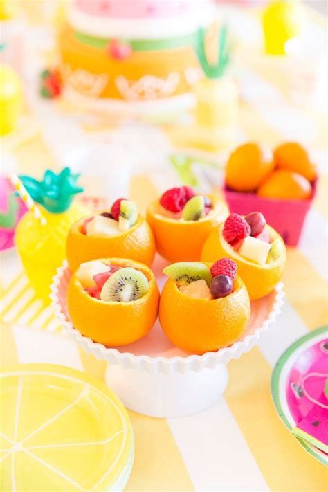 Orange Fruit Cups For Twotti Fruity Birthday Party 2nd Birthday