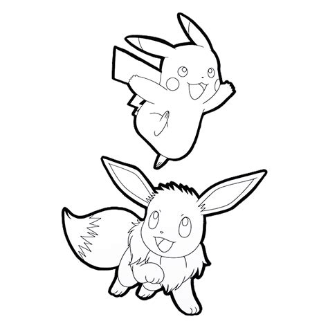Pikachu And Eevee Drawing Paper