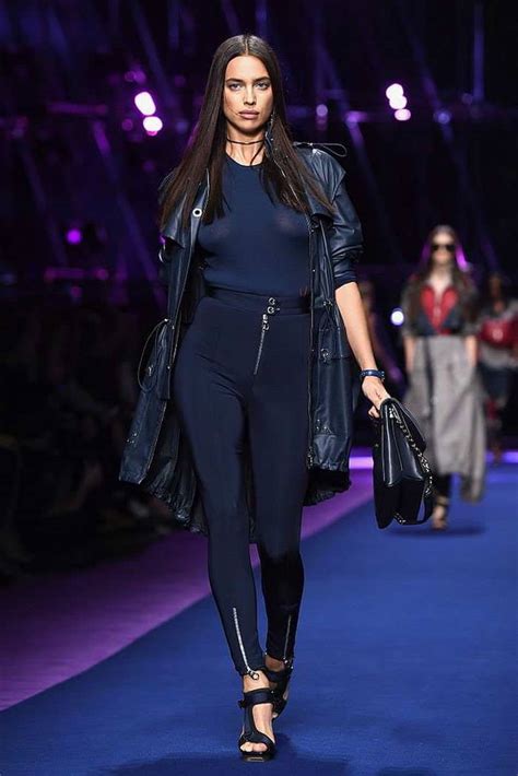 Irina Shayk See Through At Versace Fashion Show