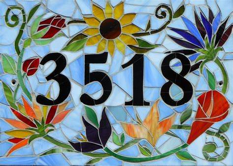 Custom Made Mosaic House Numbers Signs 5000 Via Etsy Mosaic
