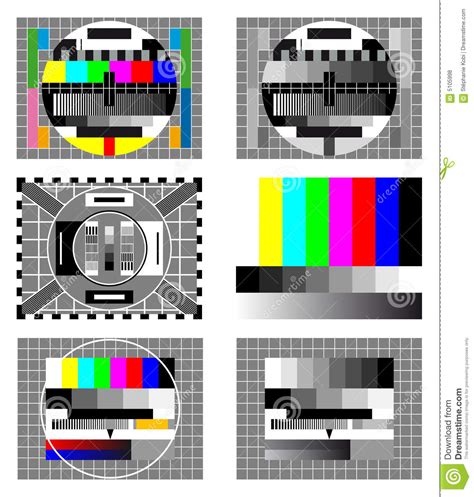 Tv Test Screen For Color Accuracy Cartoon Vector
