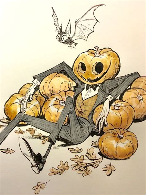 Cool Halloween Pumpkin Illustration Art Perfect For Inktober Awesome