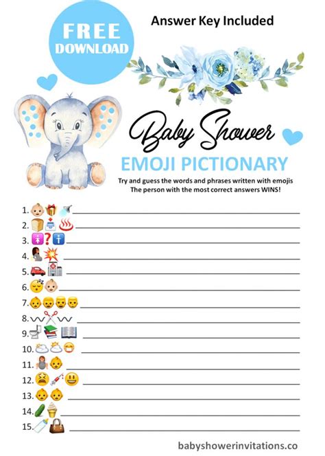 This free printable baby shower game is a real mind bender. FREE Printable Baby Shower Emoji Pictionary For Printing