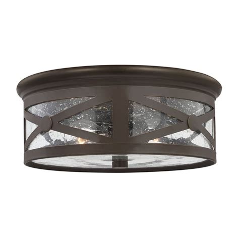Instantly update the look of a room with new flush mount ceiling lights. Sea Gull Lighting Lakeview 13-in W Antique Bronze Outdoor ...