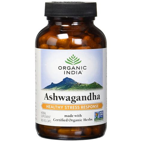 Organic India Organic Ashwagandha 180 Vegetarian Capsules Vitamin