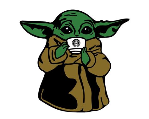 Baby Yoda Starbucks Svg