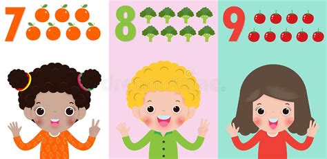 Children Hand Showing The Number Four Five Six Kids Showing Numbers 4