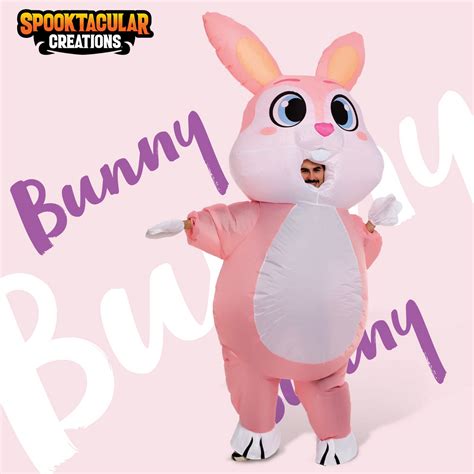 spooktacular full body pink bunny inflatable costume spooktacular creations