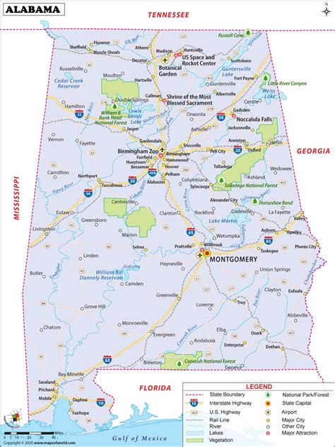 Alabama Map Map Of Alabama Al Usa