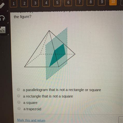 A Square Pyramid Was Sliced Perpendicular To Its Base But Not Through