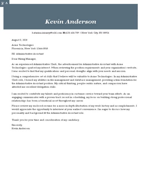 Administrative Manager Cover Letter Examples And Samples For 2024