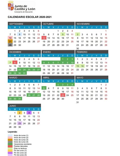 Calendario Escolar Jcyl 2021 2021 Calendario Jun 2021