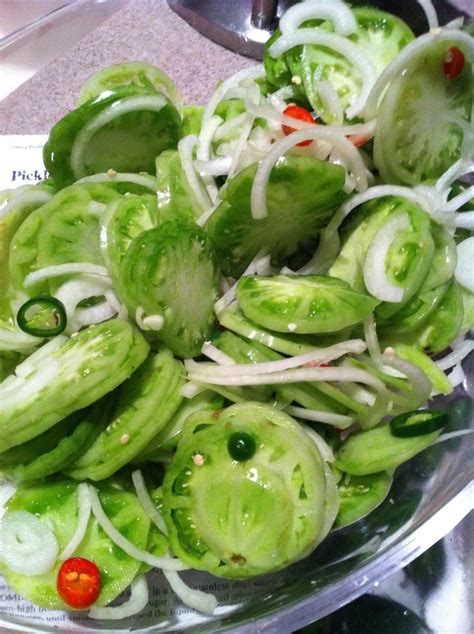 Harvest them when the fruit begins tomatoes and other ripening fruits, such as bananas, apples, and avocados, rely on ethylene gas—not sunlight—to ripen, which is why cunningham says. Green Tomato Salad | Pickled green tomatoes, Green tomato ...