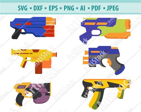 Toy Gun SVG File Nerf Gun Svg Plastic Gun Clipart Blasters Etsy