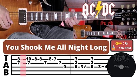 You Shook Me All Night Long Acdc Guitar Coverlesson Tab Song