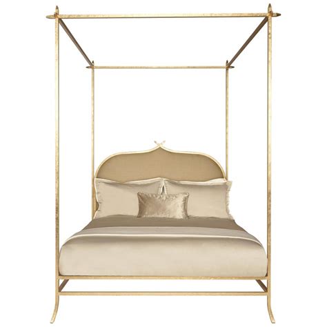 Champagne Gold Metal Canopy Bed Evie Champagne Gold Metal Canopy Bed