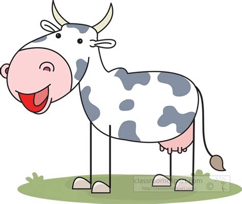 Cows And Cattle Clipart Happy Cow Stick Figure