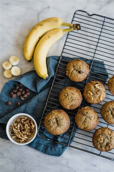 Banana Muffins With Walnuts And Chocolate Chips An Indigo Day