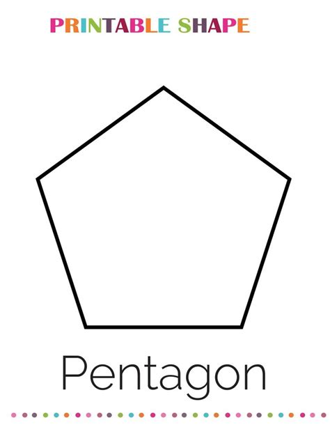 Printable Shape For Pentagons With The Word Pentagon On It In Black And