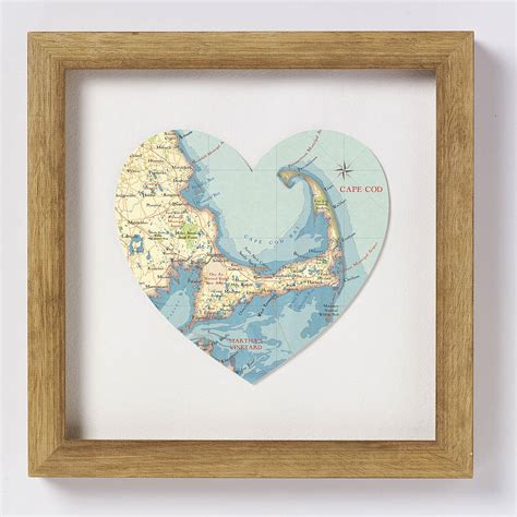 Cape Cod Map Heart Print By Bombus Off The Peg