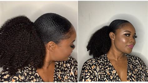 Slick Down Fluffy Ponytail On Short 4c Natural Hair 10 Buck Outer