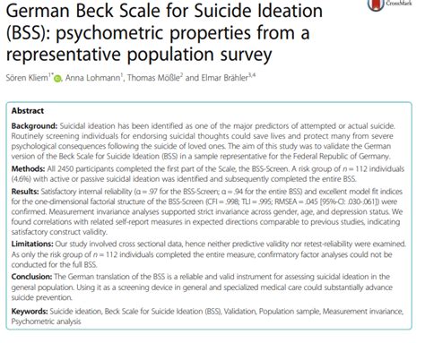 Suicidal Ideation Scale 📈 Questionnaire And Assessment