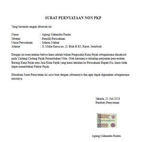 3 meanings of pkp abbreviation related to surat Surat Pernyataan tidak Kena Pajak dan Cara Pengajuannya ...