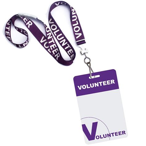 10 Pack Volunteer Lanyard With Badge Set Pre Printed Volunteer Des