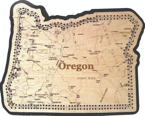 Oregon State Shape Road Map Cribbage Board 5499 Picclick