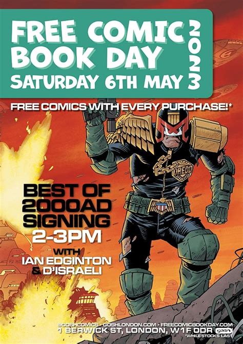 free comic book day 2023 best of 2000ad signing with ian edginton and d israeli gosh comics