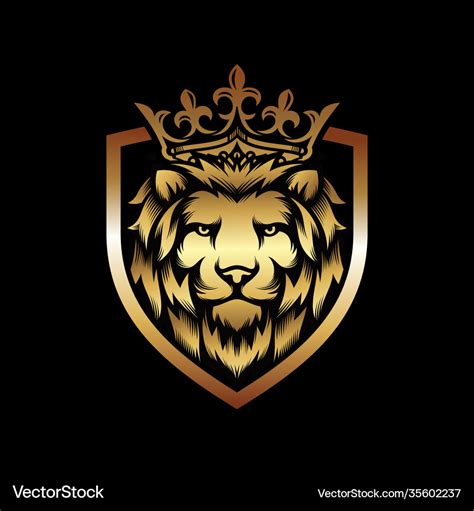 Luxury Golden Royal Lion King Logo Template Vector Image